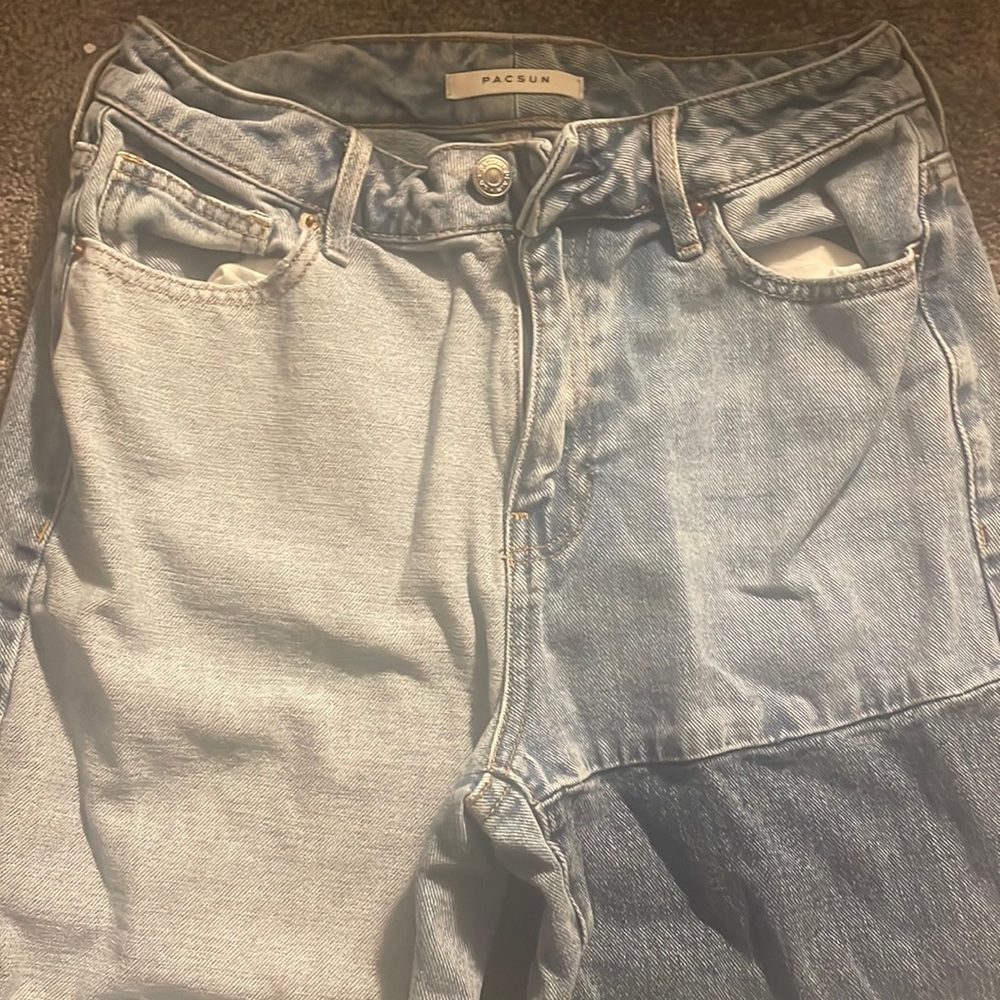 pacsun color block mom jeans